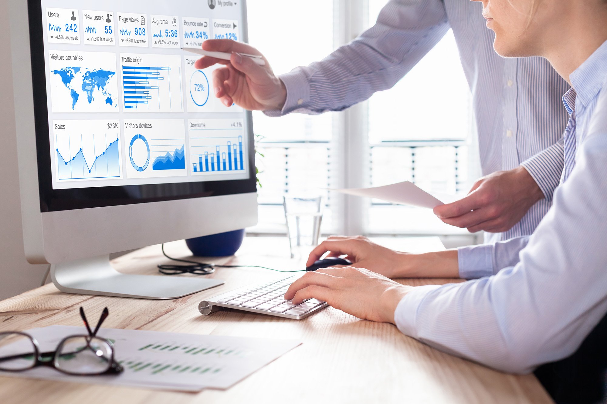 Website analytics being reviewed