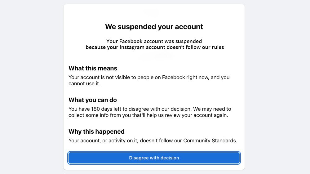 Social media account suspended. When Social Platforms Fail You